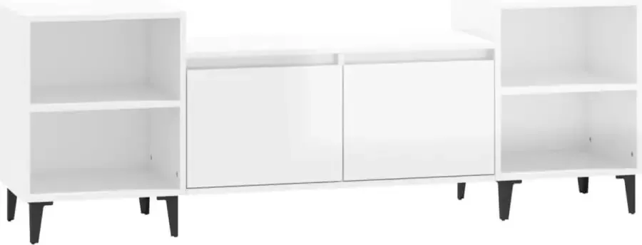 Maison Exclusive Tv-meubel 160x35x55 cm bewerkt hout hoogglans wit