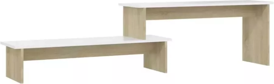 Maison Exclusive Tv-meubel 180x30x43 cm spaanplaat sonoma eikenkleurig en wit