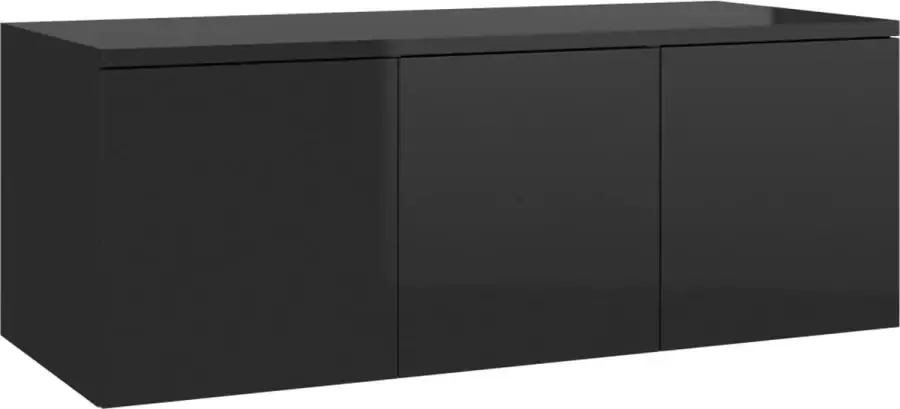 Maison Exclusive Tv-meubel 80x34x30 cm spaanplaat hoogglans zwart