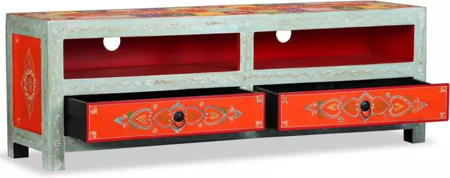 Maison Exclusive Tv-meubel handgescMaison Exclusive -lderd massief mangohout