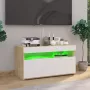 Maison Exclusive Tv-meubel LED-verlichting 75x35x40 cm wit en sonoma eikenkleur - Thumbnail 2