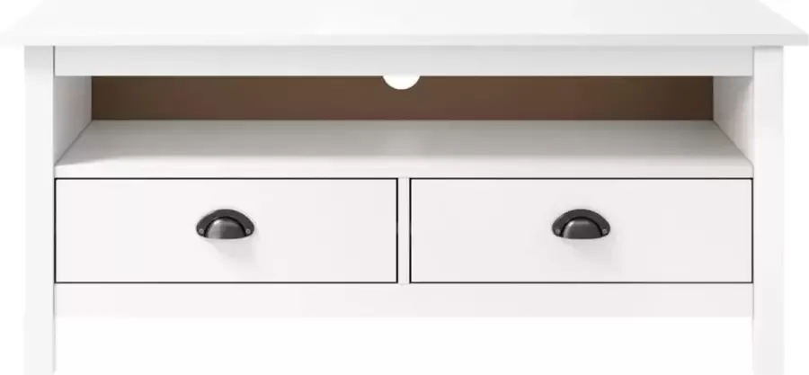 Maison Exclusive Tv-meubel Maison Exclusive -ll Range 110x40x47 cm massief grenenhout wit