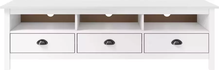 Maison Exclusive Tv-meubel Maison Exclusive -ll Range 158x40x47 cm massief grenenhout wit