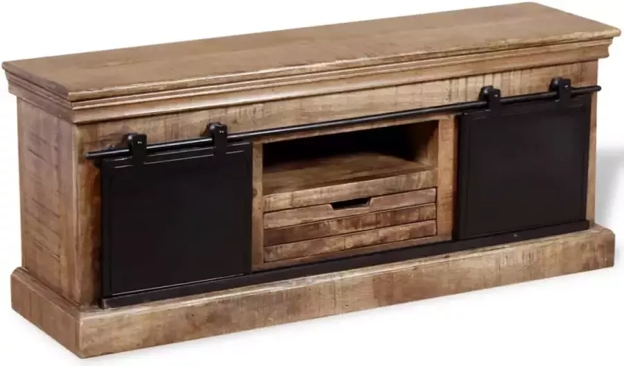 Maison Exclusive Tv-meubel met 2 schuifdeuren 110x30x45 cm massief mangohout