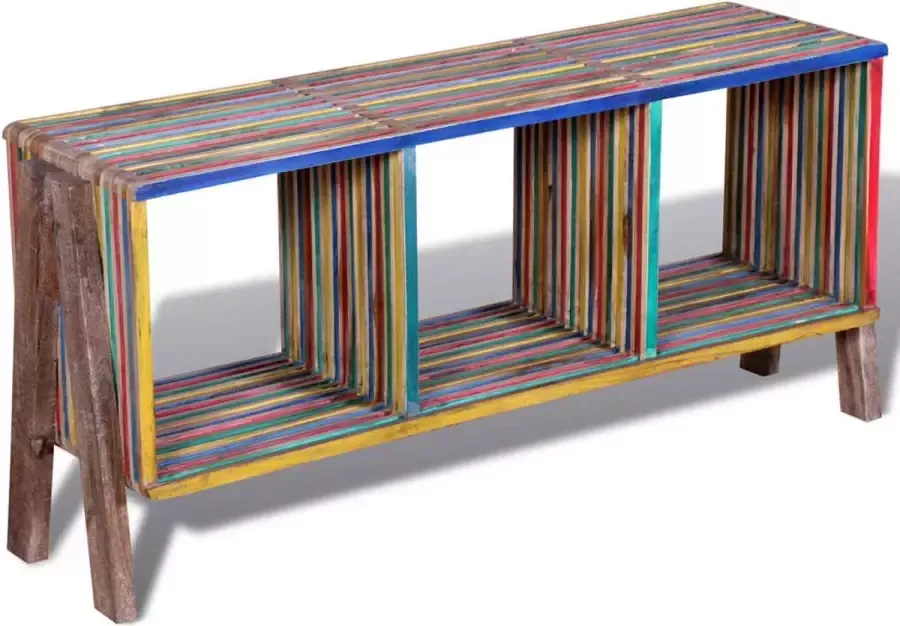 Furniture Limited Tv-meubel met 3 vakken kleurrijk gerecycled teak stapelbaar