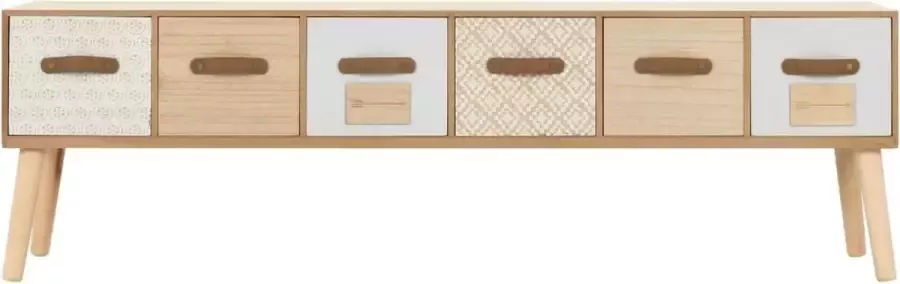 Maison Exclusive Tv-meubel met 6 lades 130x30x40 cm massief grenenhout