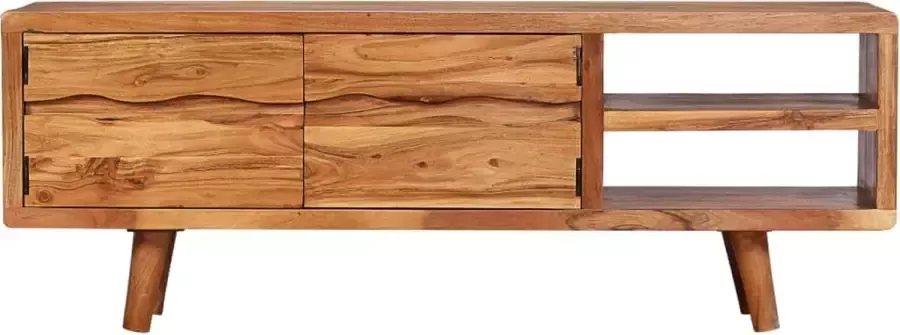 Maison Exclusive Tv-meubel met bewerkte deuren 117x30x40 cm massief acaciahout