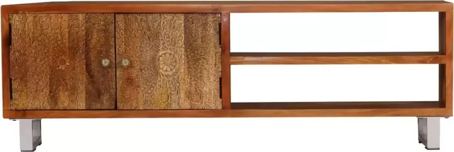 Maison Exclusive Tv-meubel met bewerkte deuren 140x30x40 cm massief hout