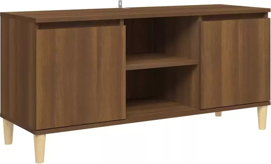 Maison Exclusive Tv-meubel met houten poten 103 5x35x50 cm bruineikenkleurig