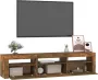 Maison Exclusive Tv-meubel met LED-verlichting 180x35x40 cm gerookt eikenkleurig - Thumbnail 2