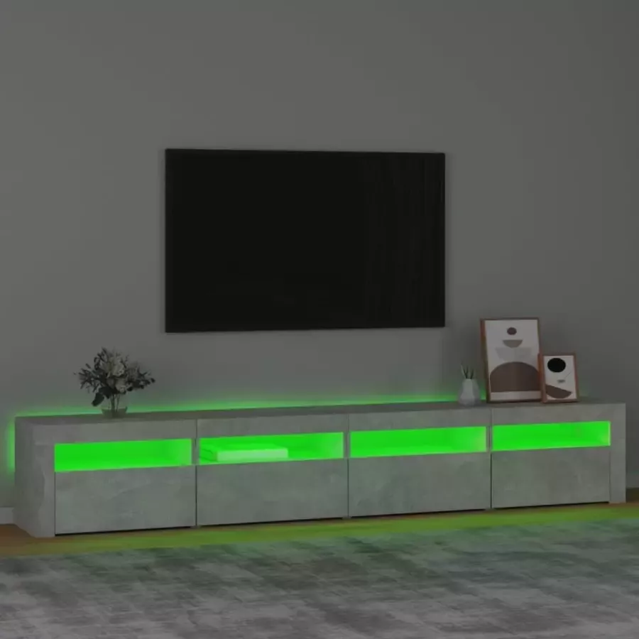 Maison Exclusive Tv-meubel met LED-verlichting 240x35x40 cm betongrijs