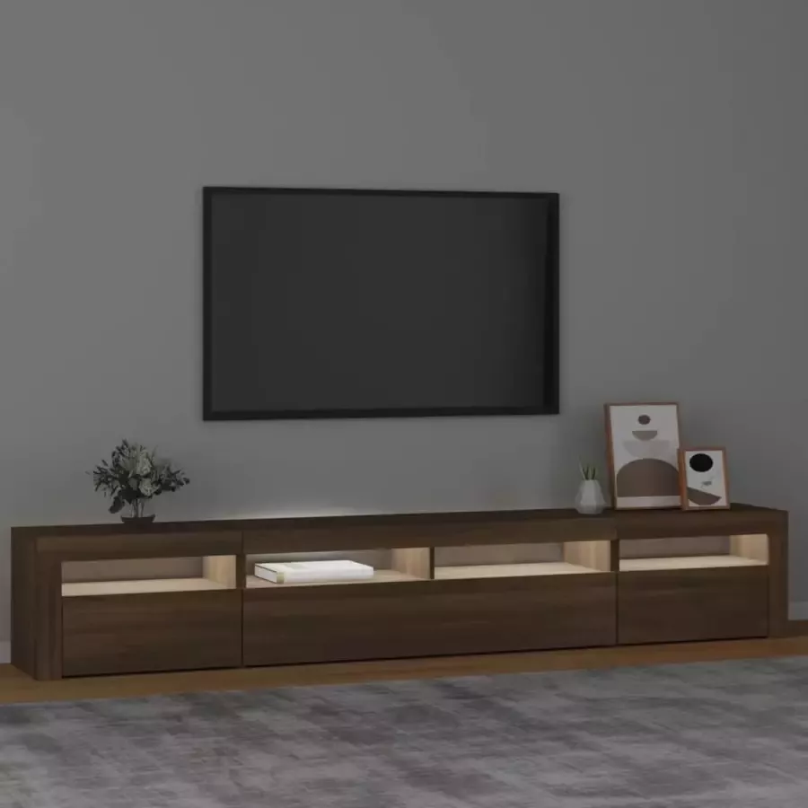 Maison Exclusive Tv-meubel met LED-verlichting 240x35x40 cm bruineikenkleurig