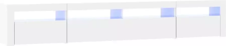 Maison Exclusive Tv-meubel met LED-verlichting 240x35x40 cm hoogglans wit