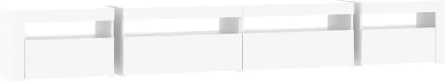 Maison Exclusive Tv-meubel met LED-verlichting 270x35x40 cm wit - Foto 2