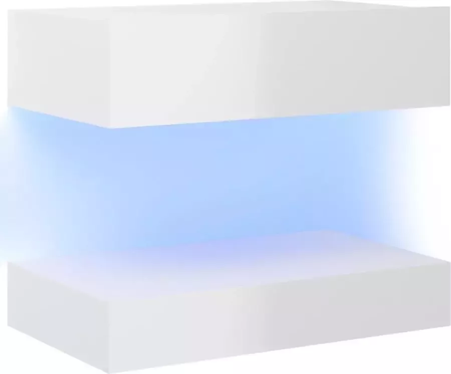 Maison Exclusive Tv-meubel met LED-verlichting 60x35 cm hoogglans wit