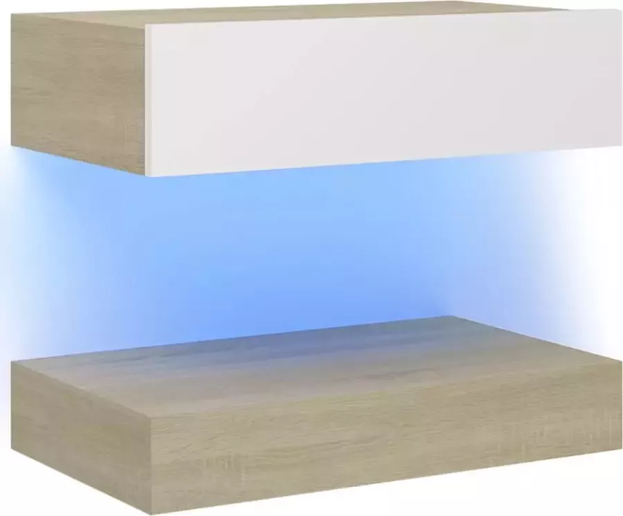 Maison Exclusive Tv-meubel met LED-verlichting 60x35 cm wit sonoma eikenkleurig