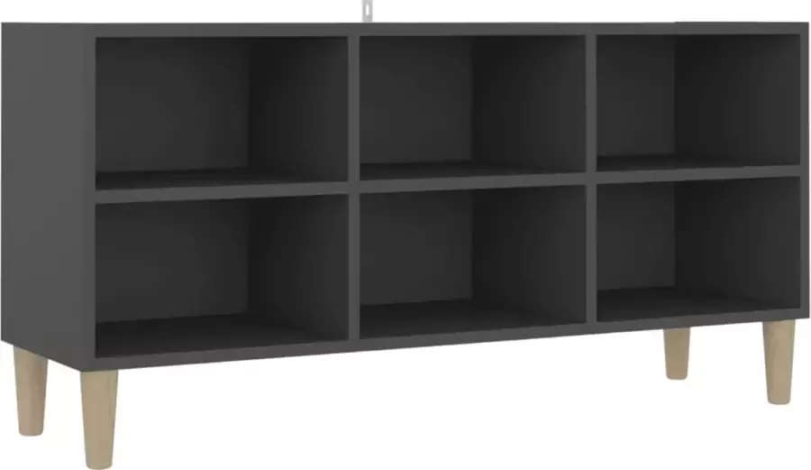 Maison Exclusive Tv-meubel met massief houten poten 103 5x30x50 cm grijs - Foto 1