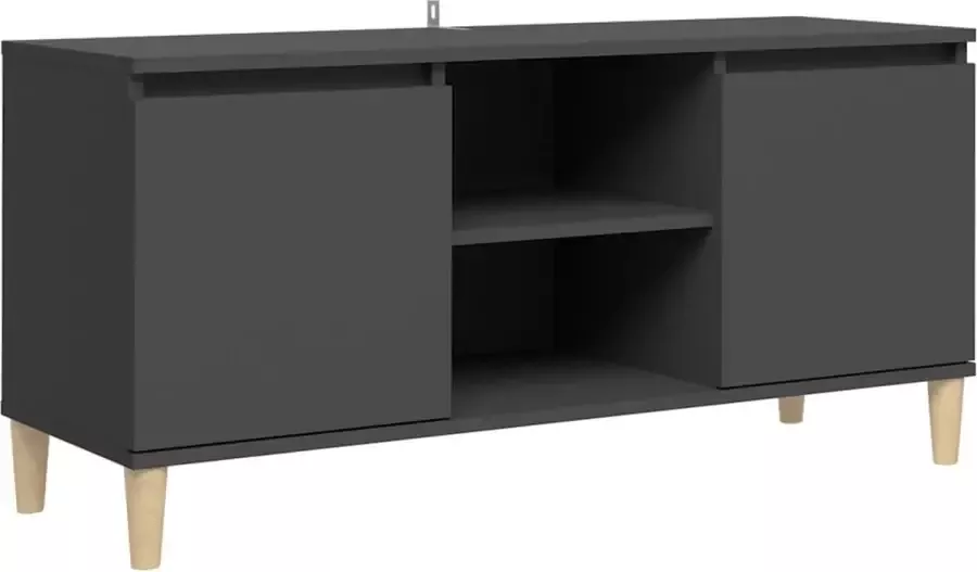 Maison Exclusive Tv-meubel met massief houten poten 103 5x35x50 cm grijs