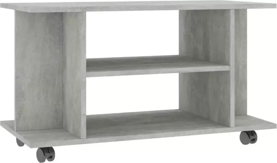 Maison Exclusive Tv-meubel met wieltjes 80x40x40 cm spaanplaat betongrijs