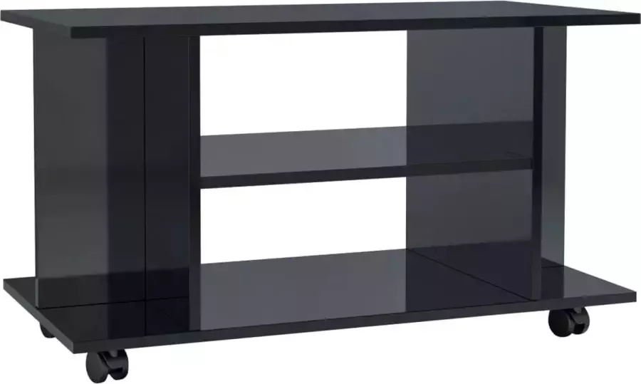 Maison Exclusive Prolenta Premium Tv-meubel met wieltjes 80x40x40 cm spaanplaat hoogglans zwart