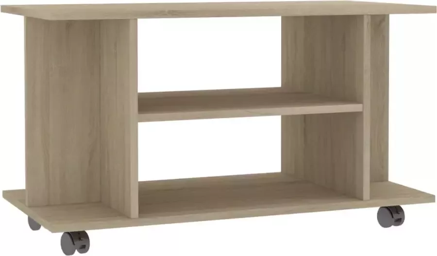 Maison Exclusive Tv-meubel met wieltjes 80x40x40 cm spaanplaat sonoma eikenkleur