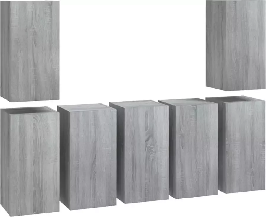 Maison Exclusive Tv-meubels 7 st 30 5x30x60 cm bewerkt hout grijs sonoma eiken