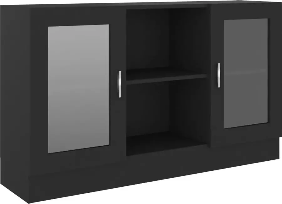 Maison Exclusive Vitrinekast 120x30 5x70 cm bewerkt hout zwart