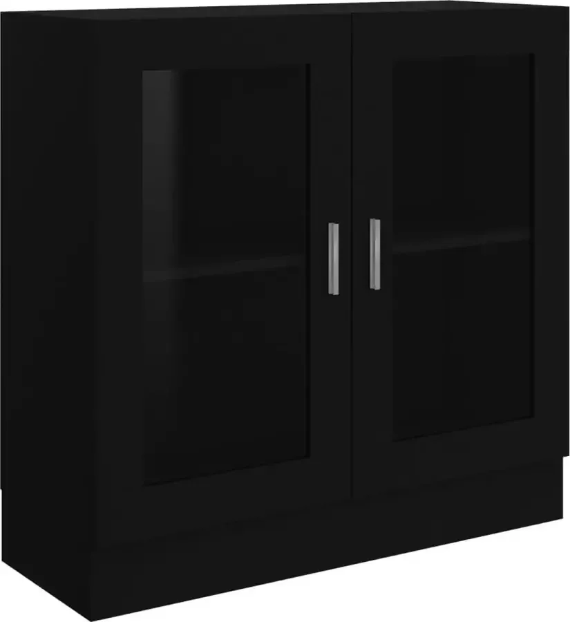 Maison Exclusive Vitrinekast 82 5x30 5x80 cm spaanplaat zwart