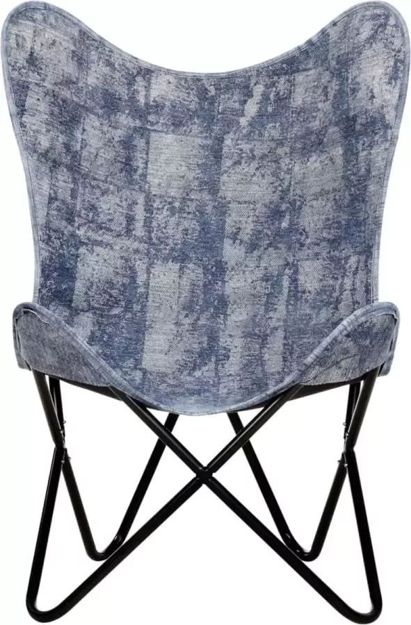 Maison Exclusive Vlinderstoel canvas indigo-blauw