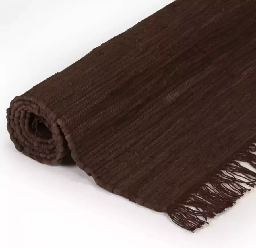 Maison Exclusive Vloerkleed CMaison Exclusive -ndi handgeweven 160x230 cm katoen bruin