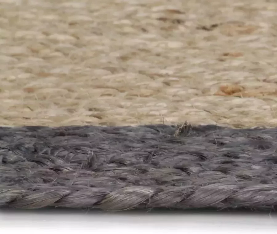Maison Exclusive Vloerkleed handgemaakt met donkergrijze rand 210 cm jute