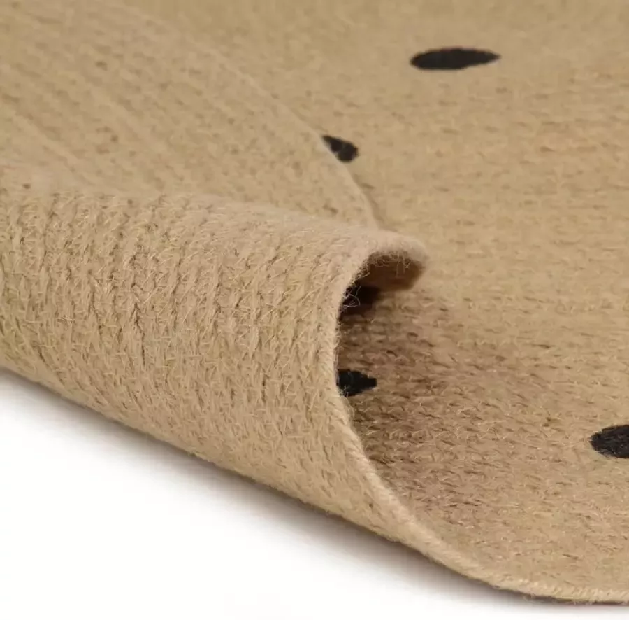 Maison Exclusive Vloerkleed handgemaakt met print polkadot 90 cm jute