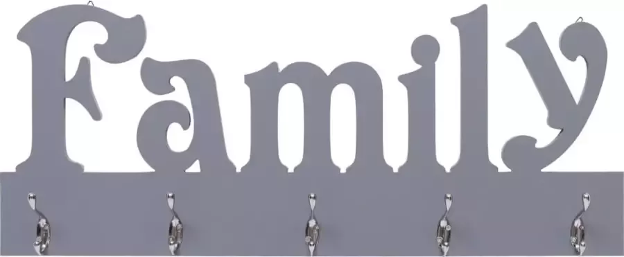 Maison Exclusive Wandkapstok FAMILY 74x29 5 cm grijs