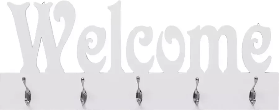 Maison Exclusive Wandkapstok WELCOME 74x29 5 cm wit
