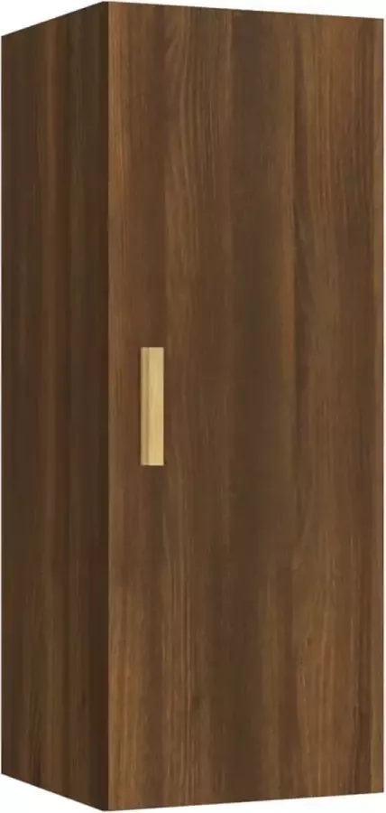 Maison Exclusive Wandkast 34 5x34x90 cm bewerkt hout bruineikenkleurig