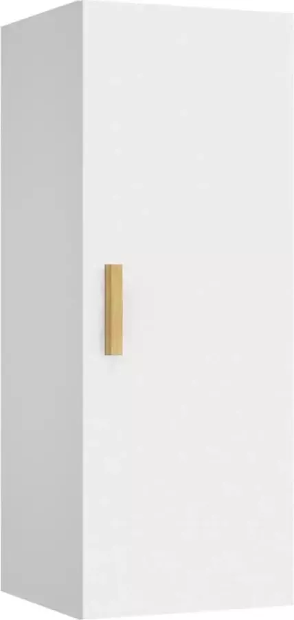 Maison Exclusive Wandkast 34 5x34x90 cm bewerkt hout wit
