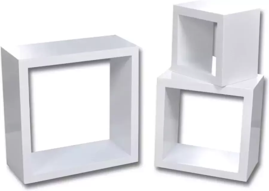 Maison Exclusive Wandplanken kubus 6 st wit - Foto 2