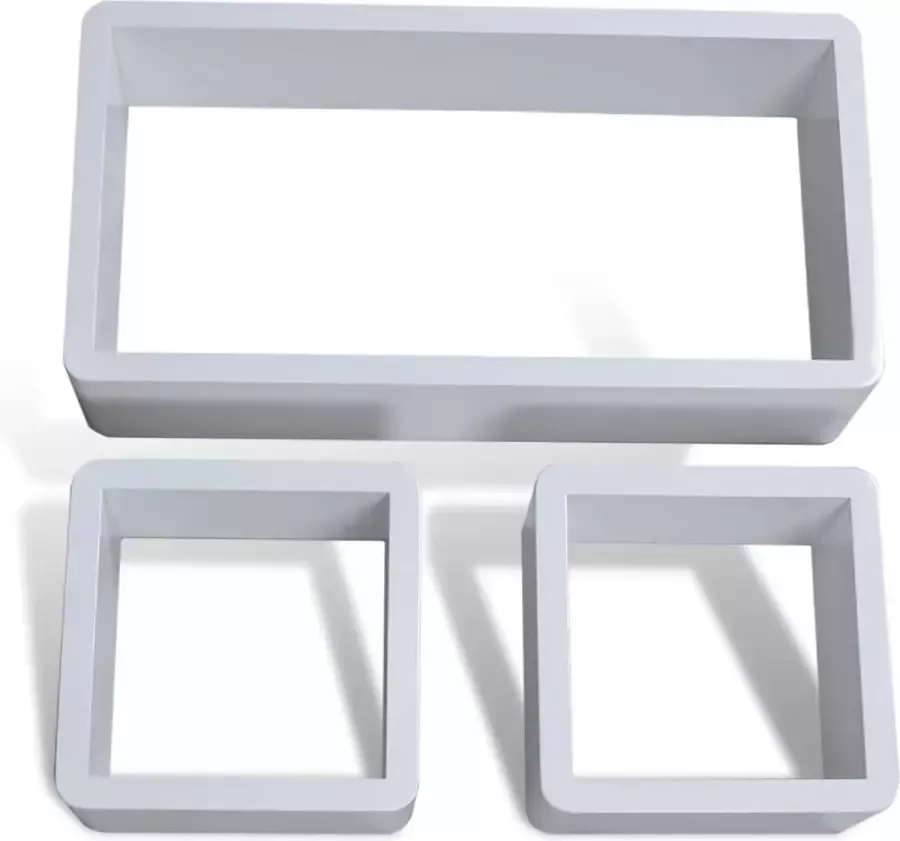 Maison Exclusive Wandplanken kubus 6 st wit