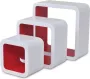 Maison Exclusive Wandplanken kubus 6 st wit en rood - Thumbnail 2