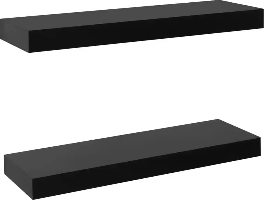 Maison Exclusive Wandplanken zwevend 2 st 40x20x3 8 cm zwart