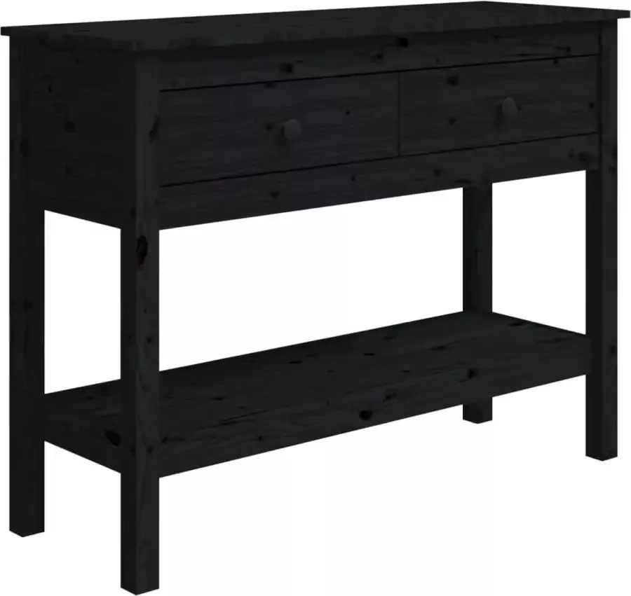 Maison Exclusive Wandtafel 100x35x75 cm massief grenenhout zwart