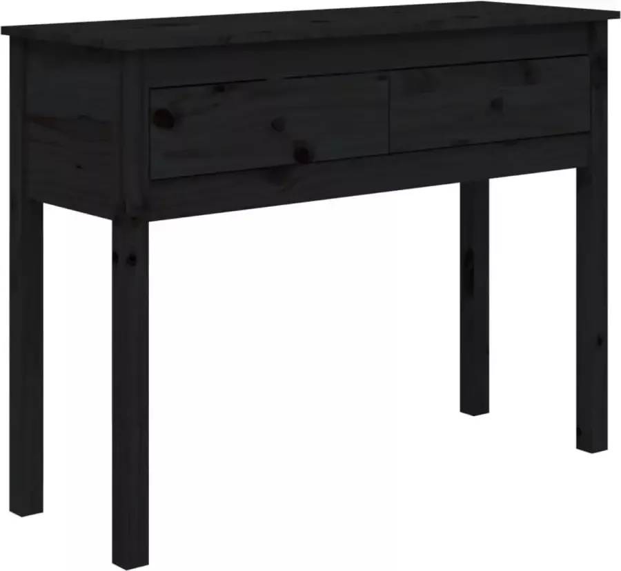 Maison Exclusive Wandtafel 100x35x75 cm massief grenenhout zwart