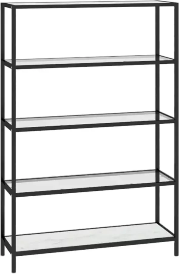 Maison Exclusive Schap 100x36x168 cm gehard glas witmarmerkleurig en transparant