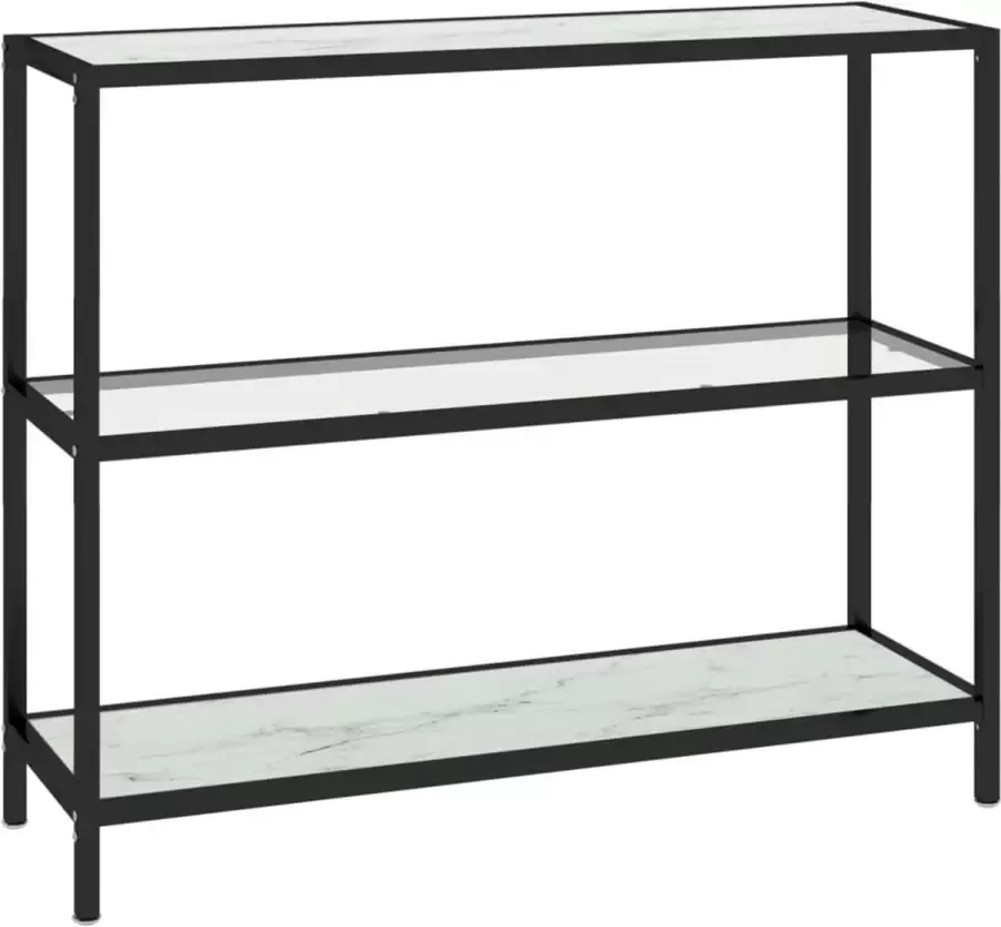 Meubelmania Maison Exclusive Wandtafel 100x36x90 cm gehard glas transparant witmarmerkleurig
