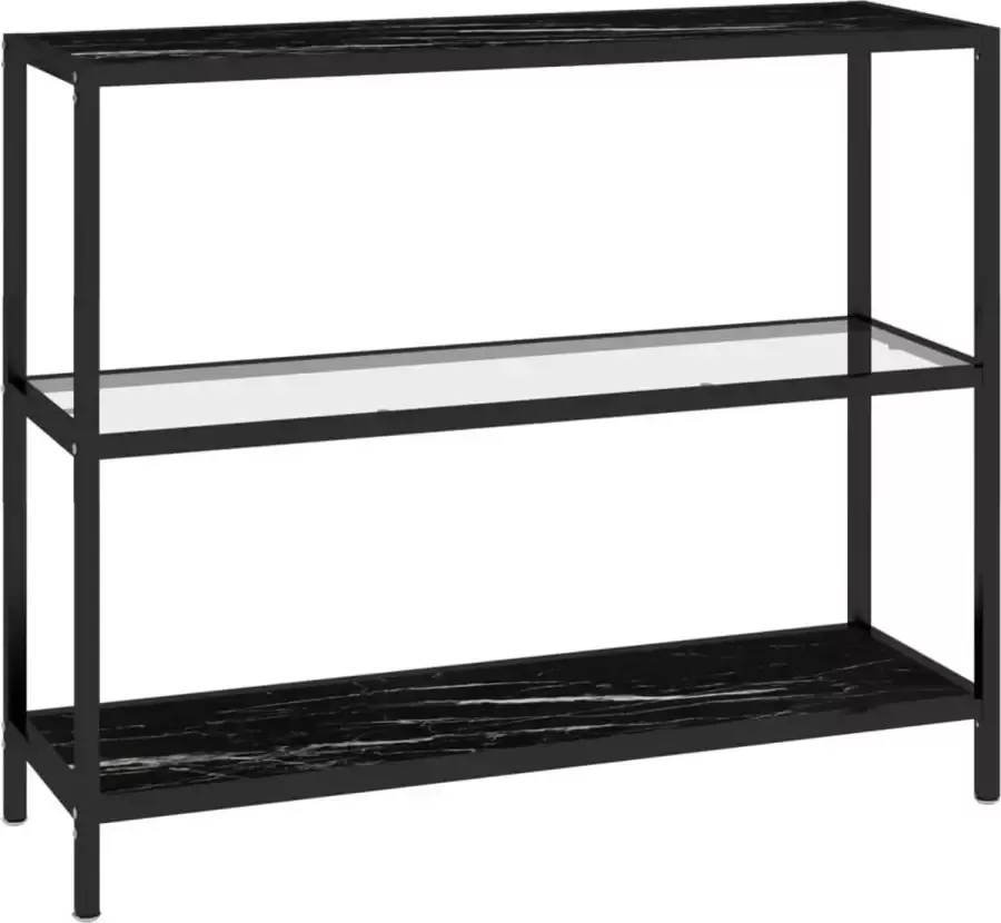 Maison Exclusive Wandtafel 100x36x90 cm gehard glas transparant zwartmarmerkleur
