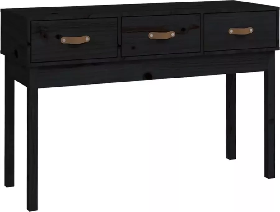 Maison Exclusive Wandtafel 114x40x75 cm massief grenenhout zwart