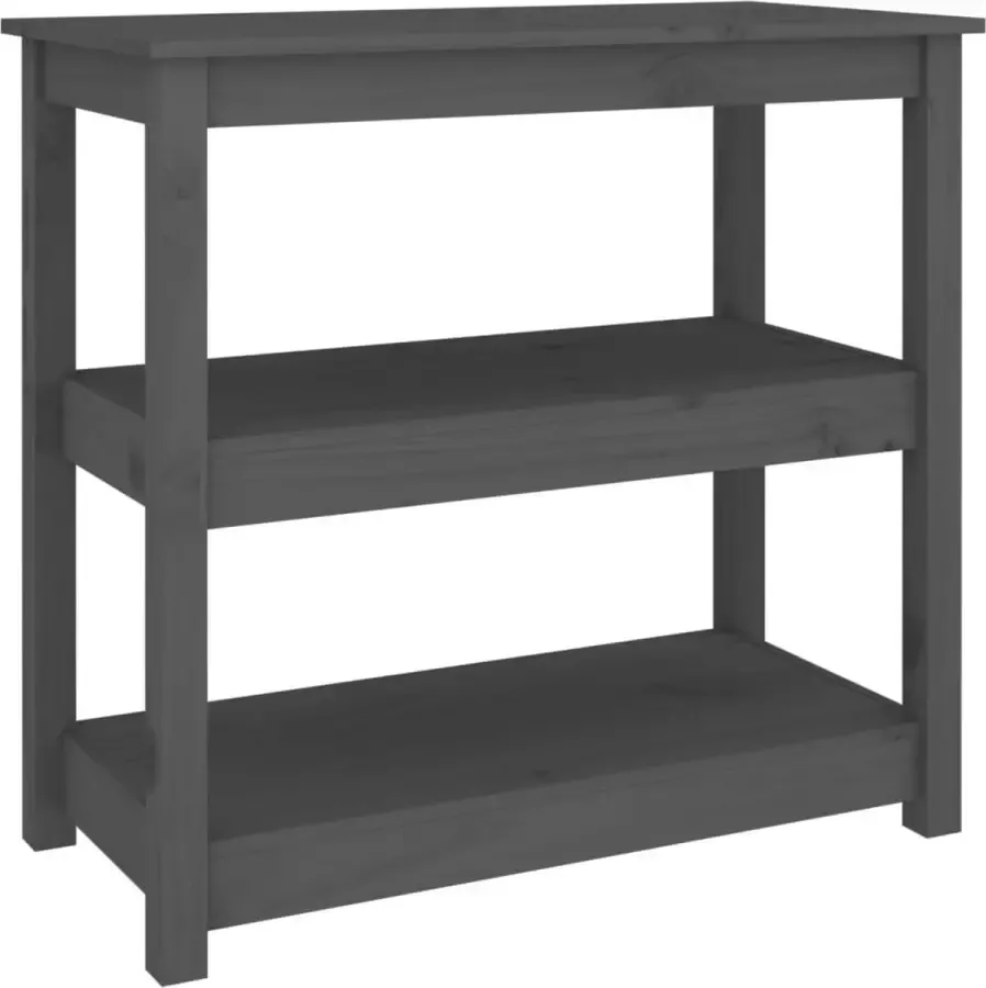 Maison Exclusive Wandtafel 80x40x74 cm massief grenenhout grijs