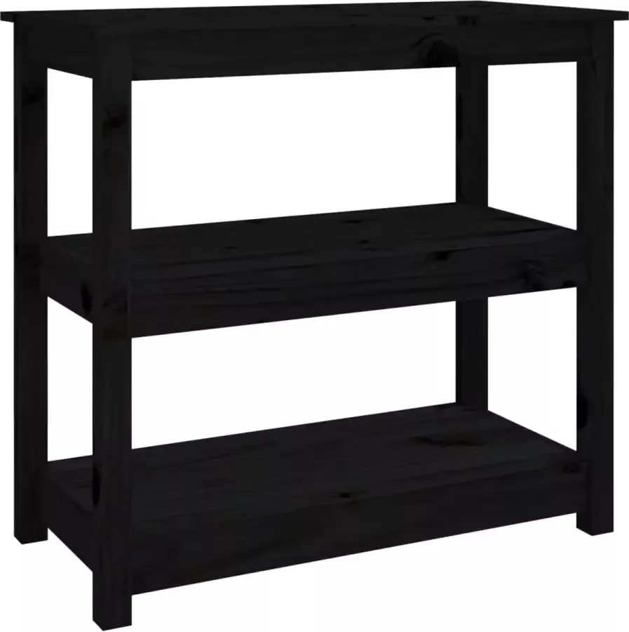 Maison Exclusive Wandtafel 80x40x74 cm massief grenenhout zwart