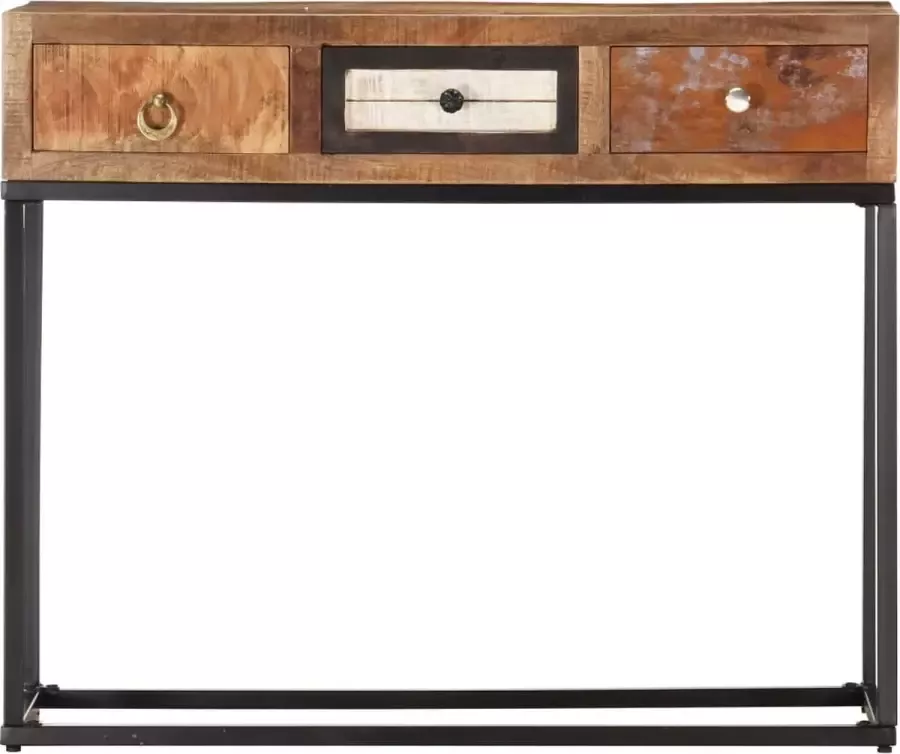 Maison Exclusive Wandtafel 90x30x75 cm massief gerecycled hout goudkleurig