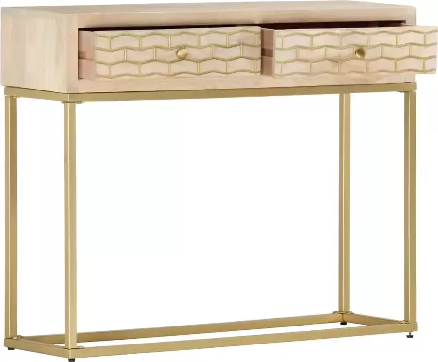 Maison Exclusive Wandtafel 90x30x75 cm massief mangohout goudkleurig